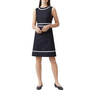 Hobbs London Melonie Ric Rac Trim Textured Sheath Dress 4